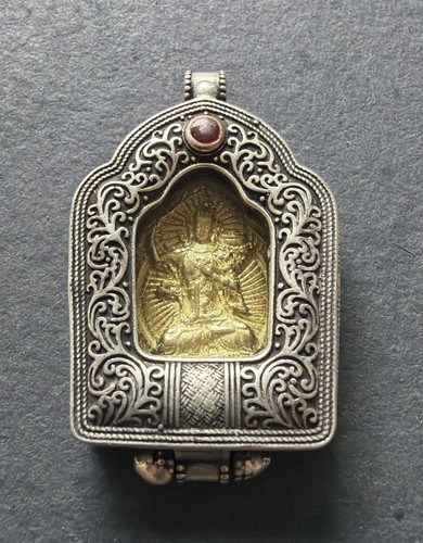Bronze amulett tibet - bronze,