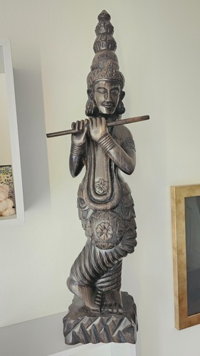 Holzfigur asien krishna statue - krishna,