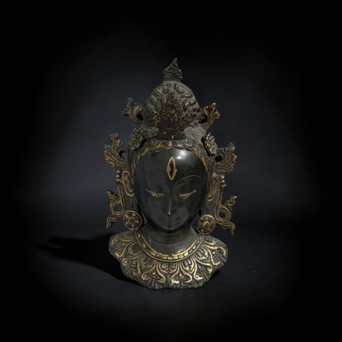 Tara wandmaske bronze nepal - wandmaske,