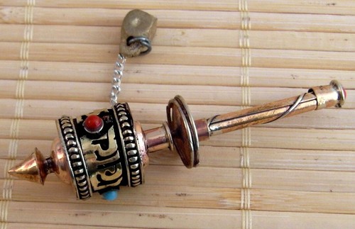 Mini gebetsmühle türkis - gebetsmühle,